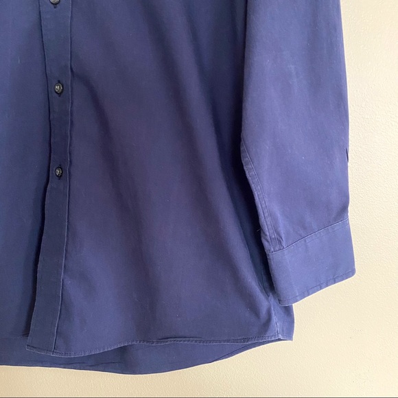 Club Room navy blue button down shirt 32/33 14.5 - Picture 4 of 6